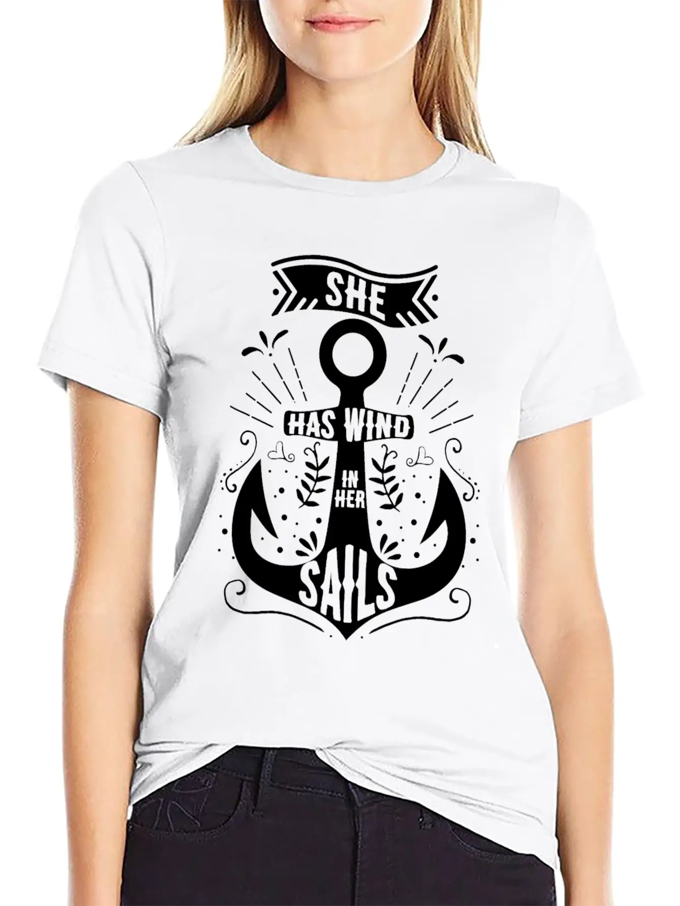 She Has Wind In Her Sails Unisex Casual T-Shirt – Clean Design For Daily Comfort