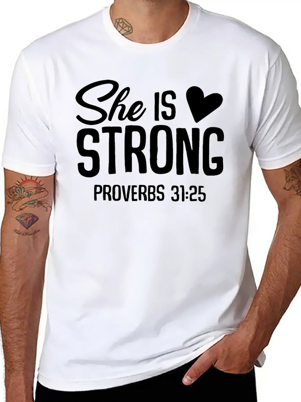 She Is Strong Unisex Short Sleeve Soft Cotton T-Shirt – Casual Everyday Wear