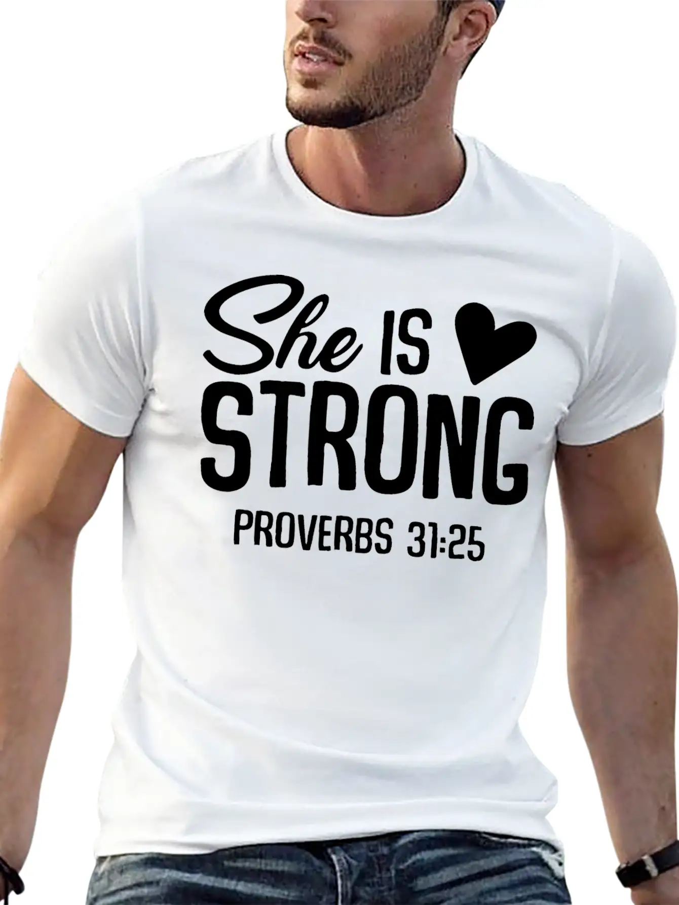 She Is Strong Unisex Short Sleeve Soft Cotton T-Shirt – Casual Everyday Wear