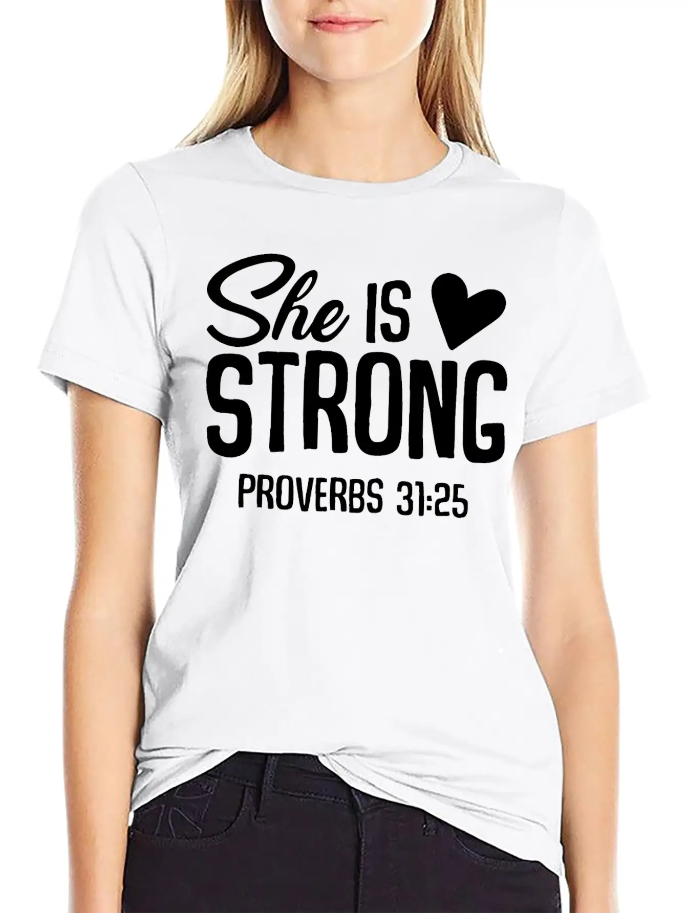 She Is Strong Unisex Short Sleeve Soft Cotton T-Shirt – Casual Everyday Wear