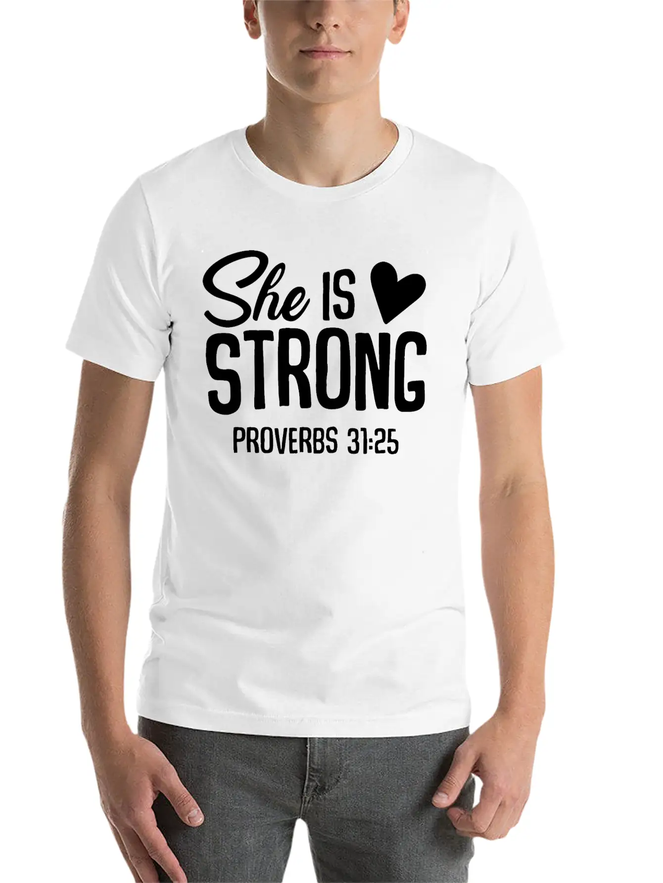 She Is Strong Unisex Short Sleeve Soft Cotton T-Shirt – Casual Everyday Wear
