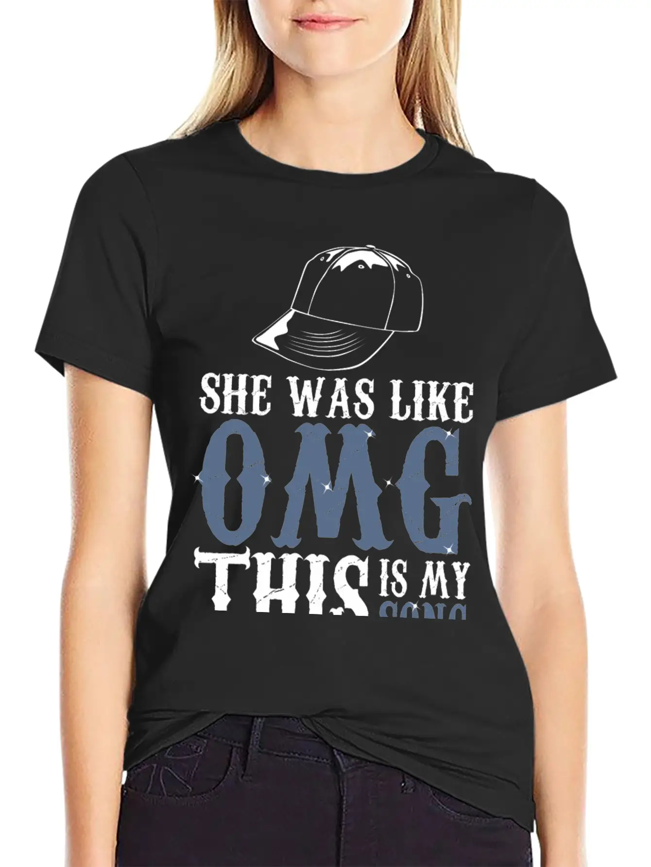 She Was Like OMG This Is My Song Casual Graphic T-Shirt – Simple And Comfortable Daily Wear