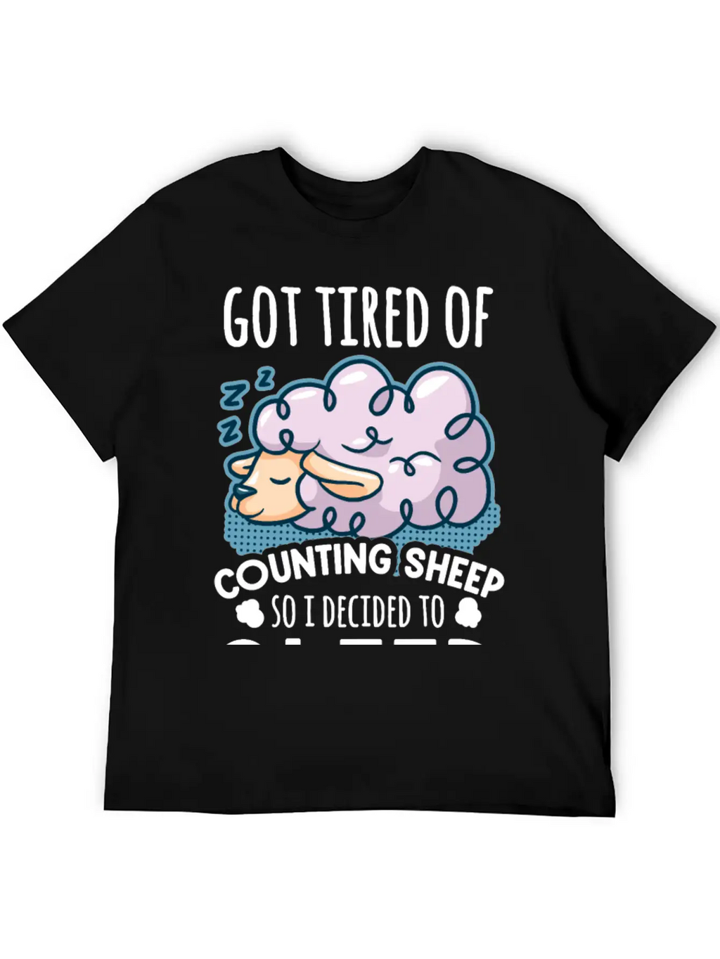 Sheep Counting Makes Tired Unisex Casual T-Shirt – Clean Design For Daily Comfort