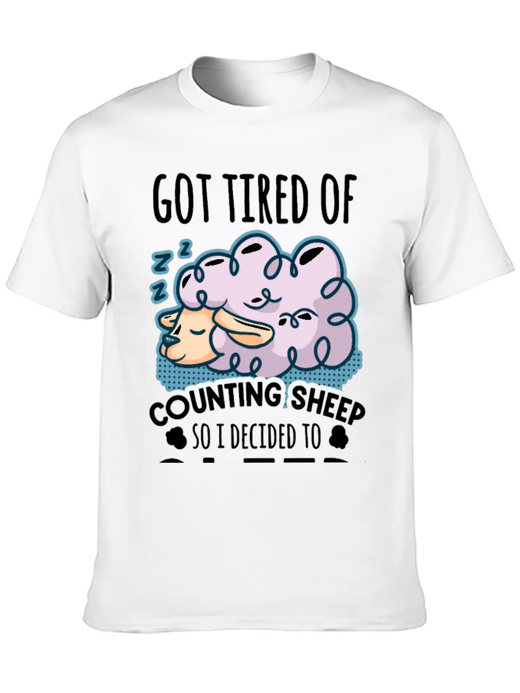 Sheep Counting Makes Tired Unisex Casual T-Shirt – Clean Design For Daily Comfort