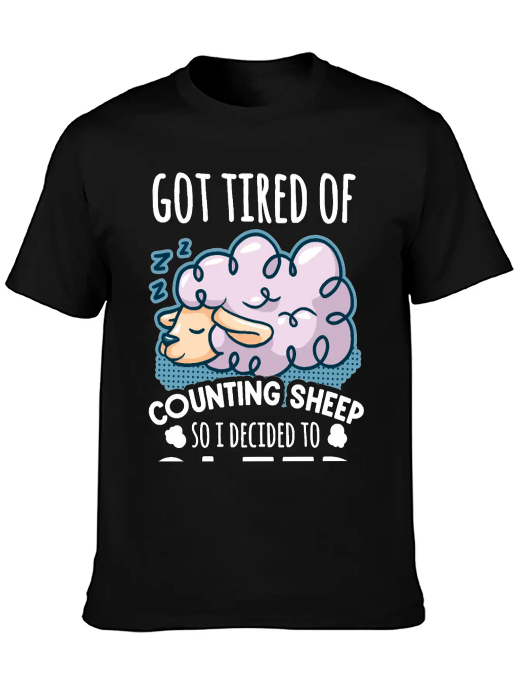Sheep Counting Makes Tired Unisex Casual T-Shirt – Clean Design For Daily Comfort