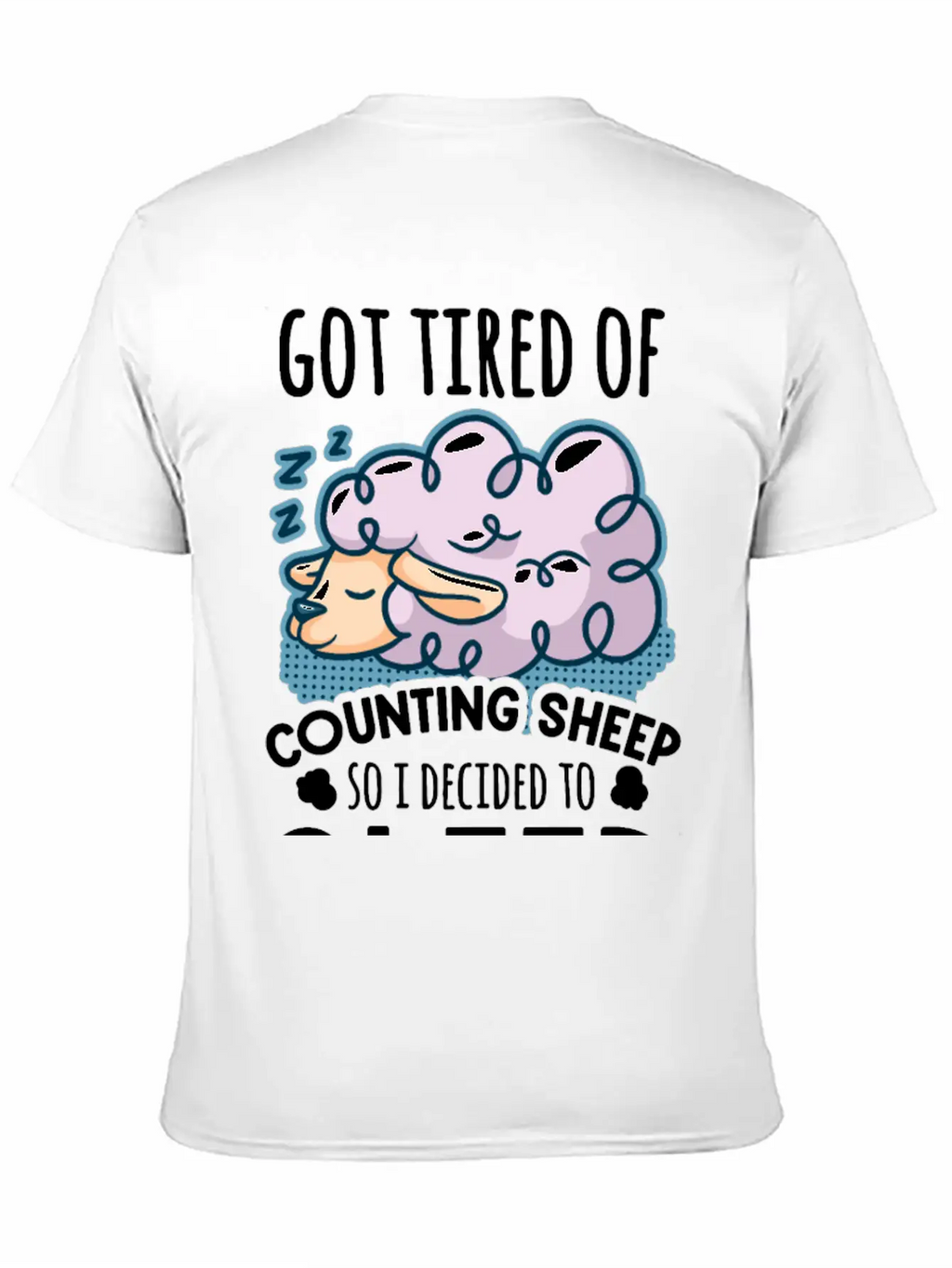 Sheep Counting Makes Tired Unisex Casual T-Shirt – Clean Design For Daily Comfort