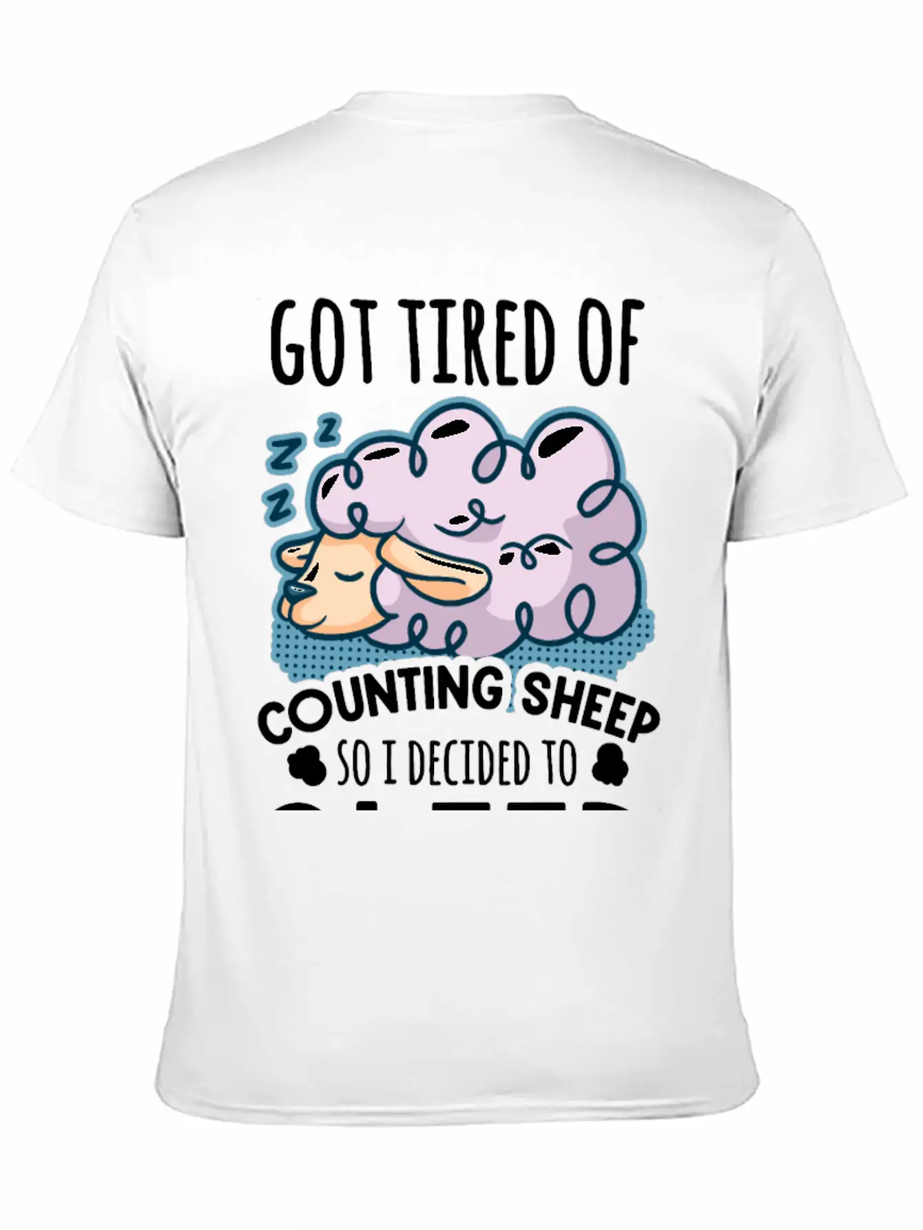 Sheep Counting Makes Tired Unisex Casual T-Shirt – Clean Design For Daily Comfort
