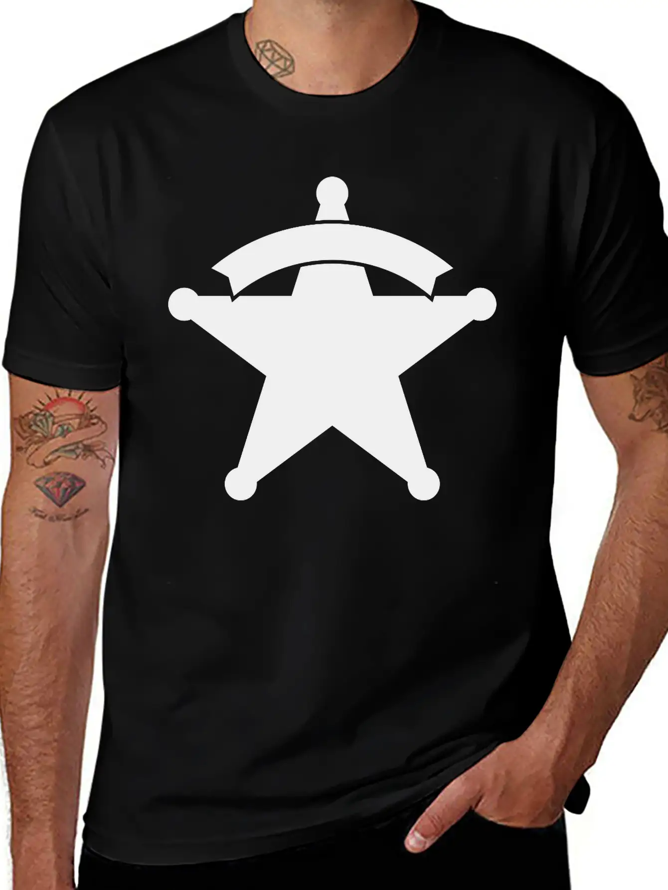 Sheriff Star Unisex Casual T-Shirt – Clean Design For Daily Comfort