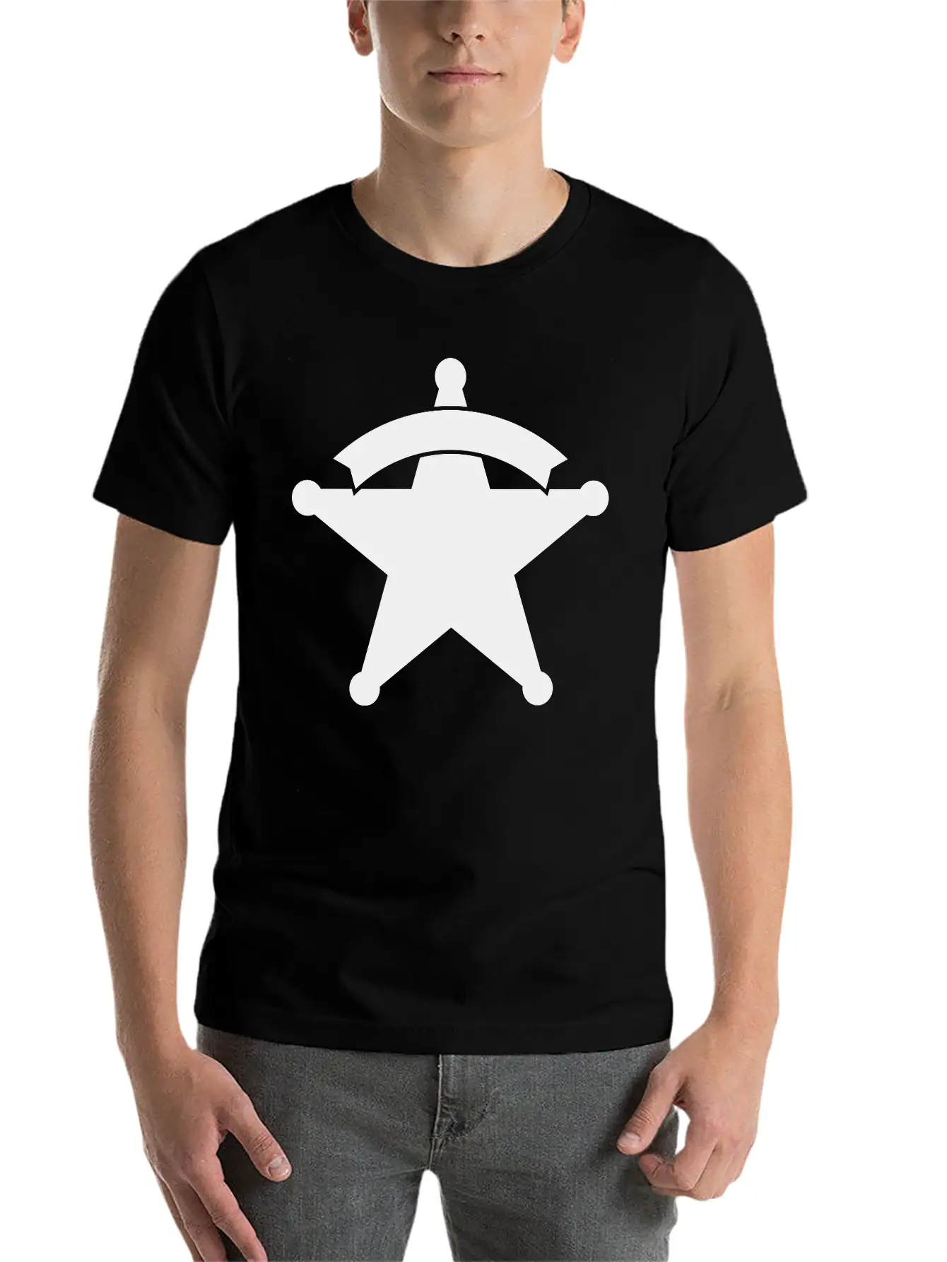 Sheriff Star Unisex Casual T-Shirt – Clean Design For Daily Comfort