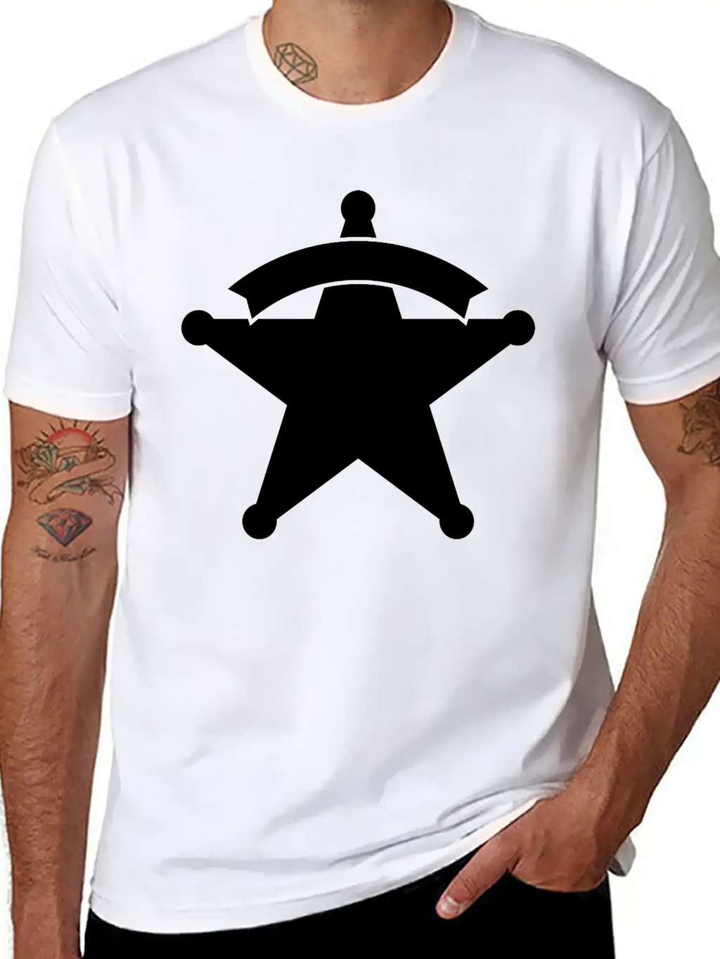 Sheriff Star Unisex Casual T-Shirt – Clean Design For Daily Comfort