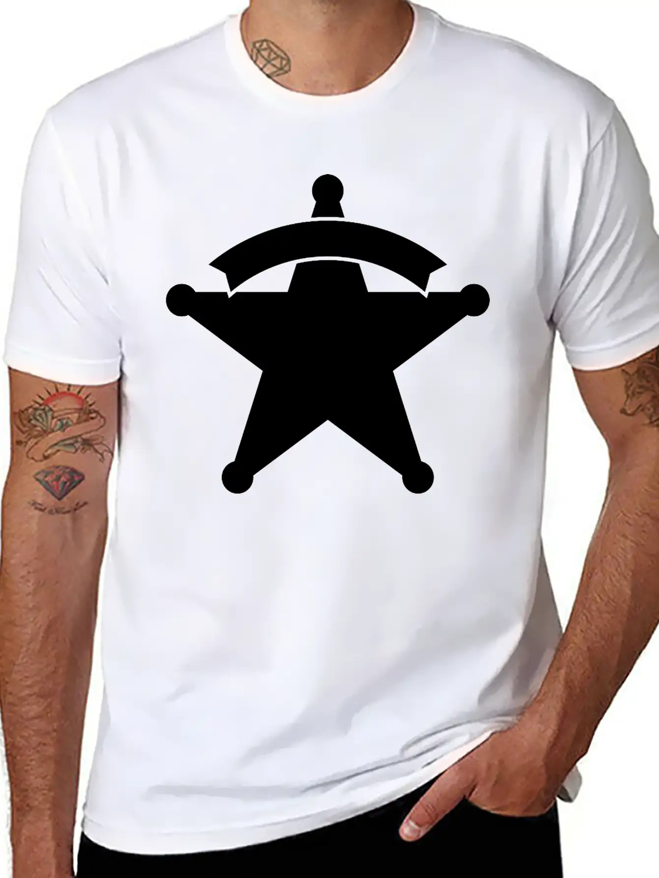 Sheriff Star Unisex Casual T-Shirt – Clean Design For Daily Comfort