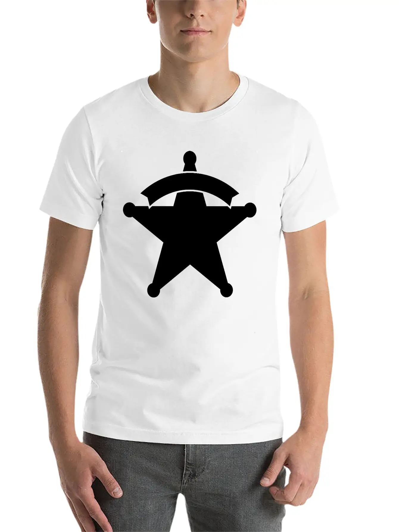 Sheriff Star Unisex Casual T-Shirt – Clean Design For Daily Comfort
