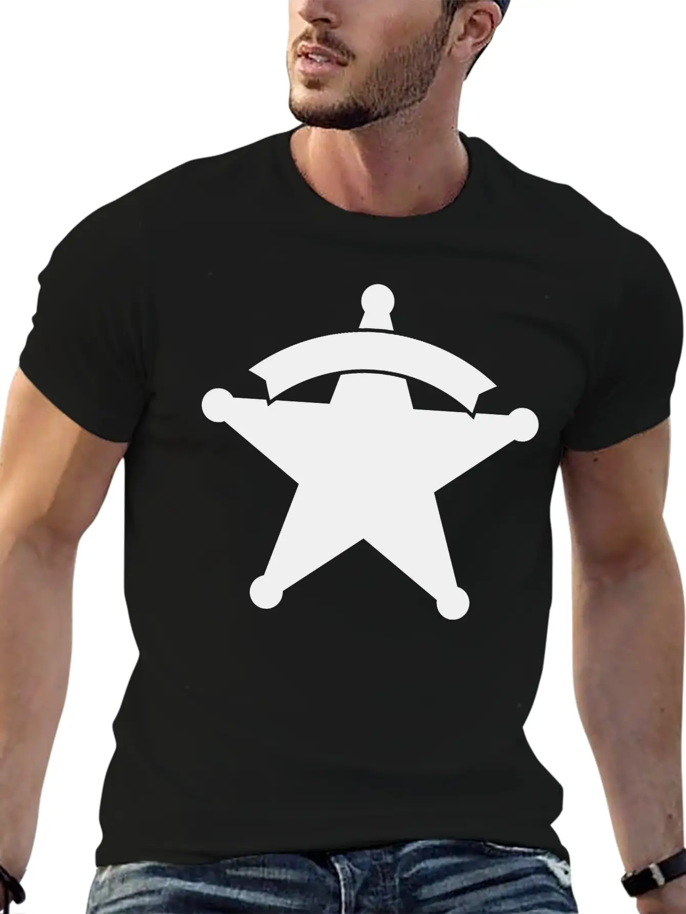 Sheriff Star Unisex Casual T-Shirt – Clean Design For Daily Comfort