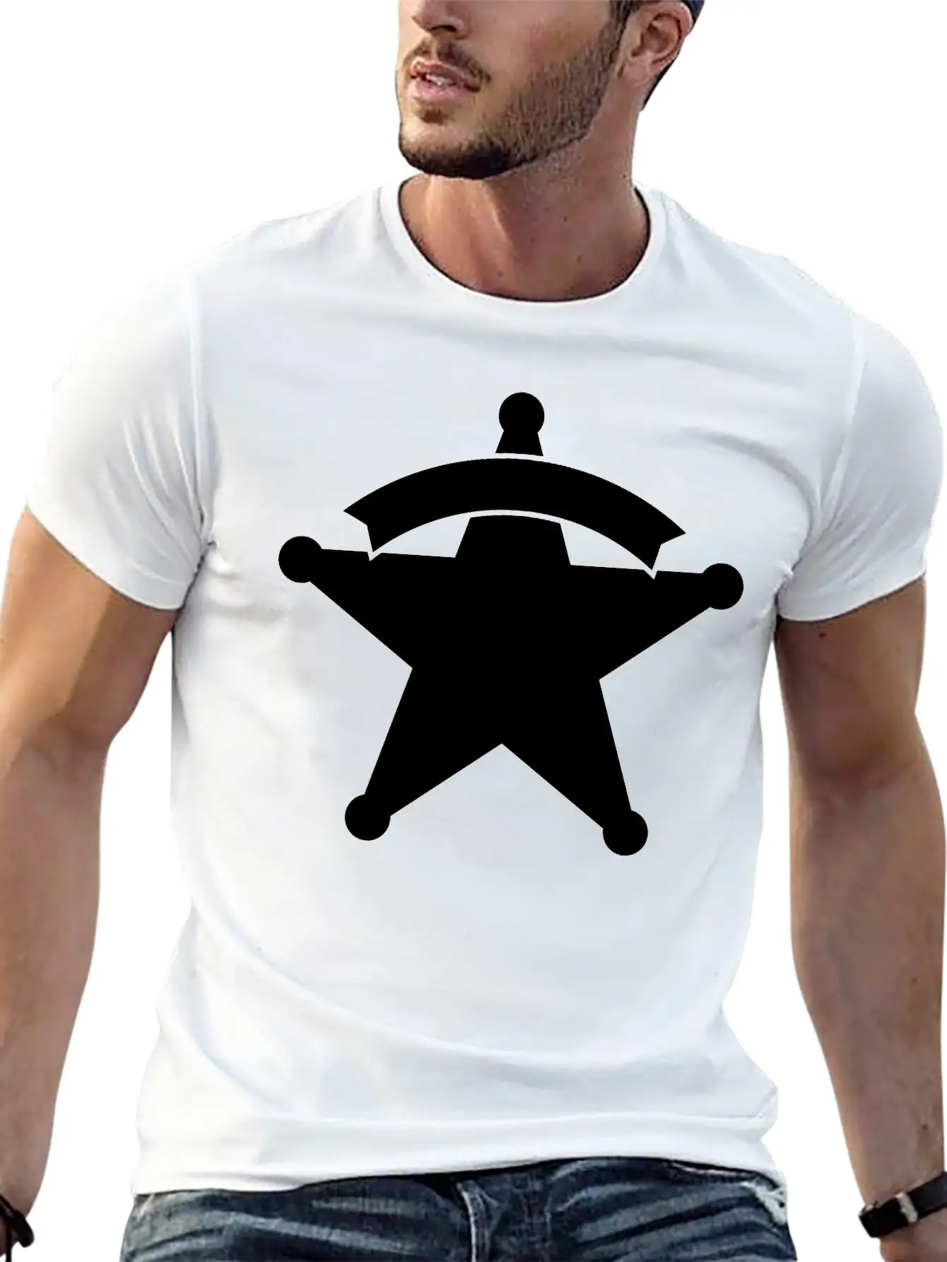Sheriff Star Unisex Casual T-Shirt – Clean Design For Daily Comfort