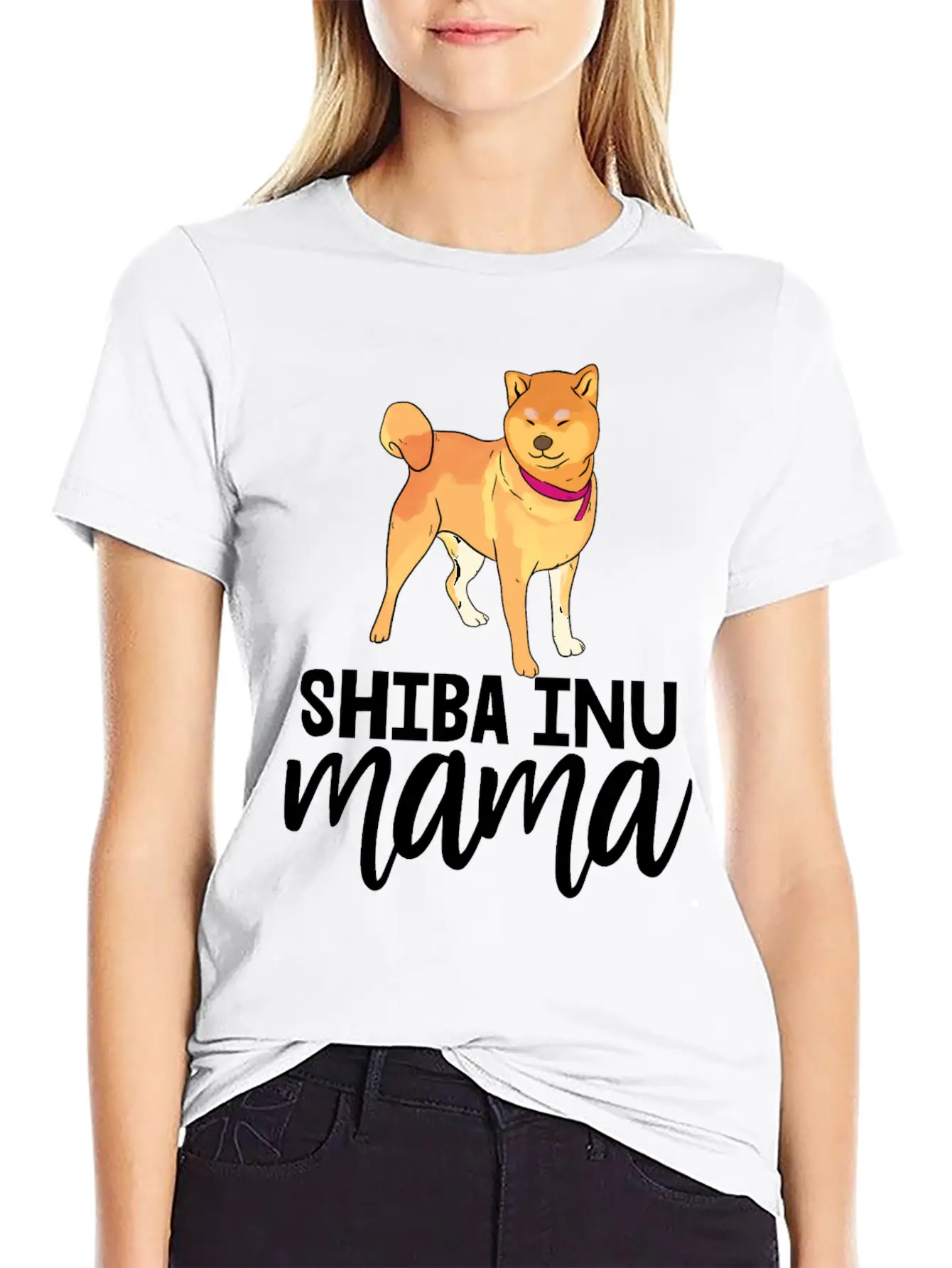 Shiba Inu Mama Casual Graphic T-Shirt – Simple And Comfortable Daily Wear