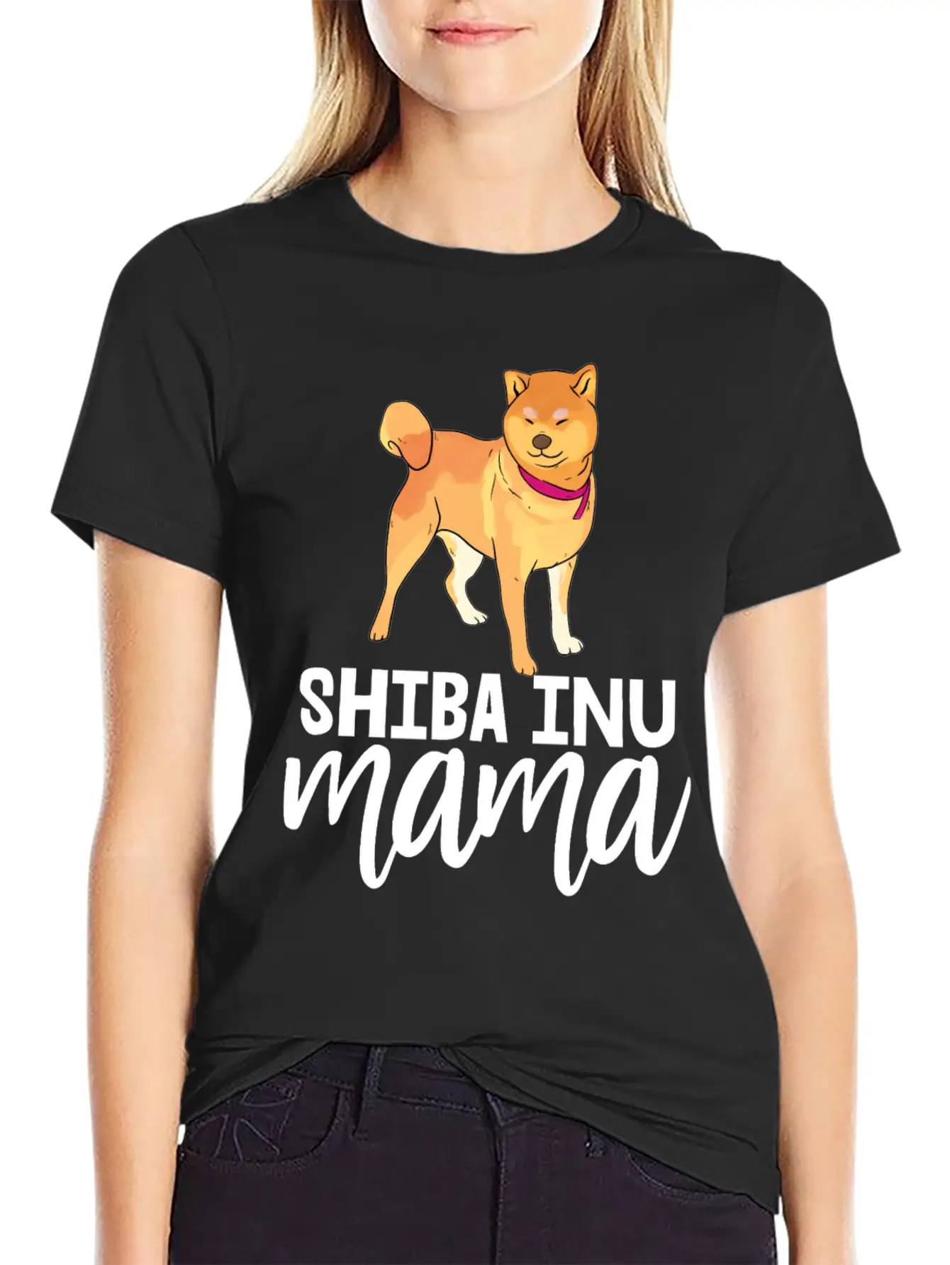 Shiba Inu Mama Casual Graphic T-Shirt – Simple And Comfortable Daily Wear
