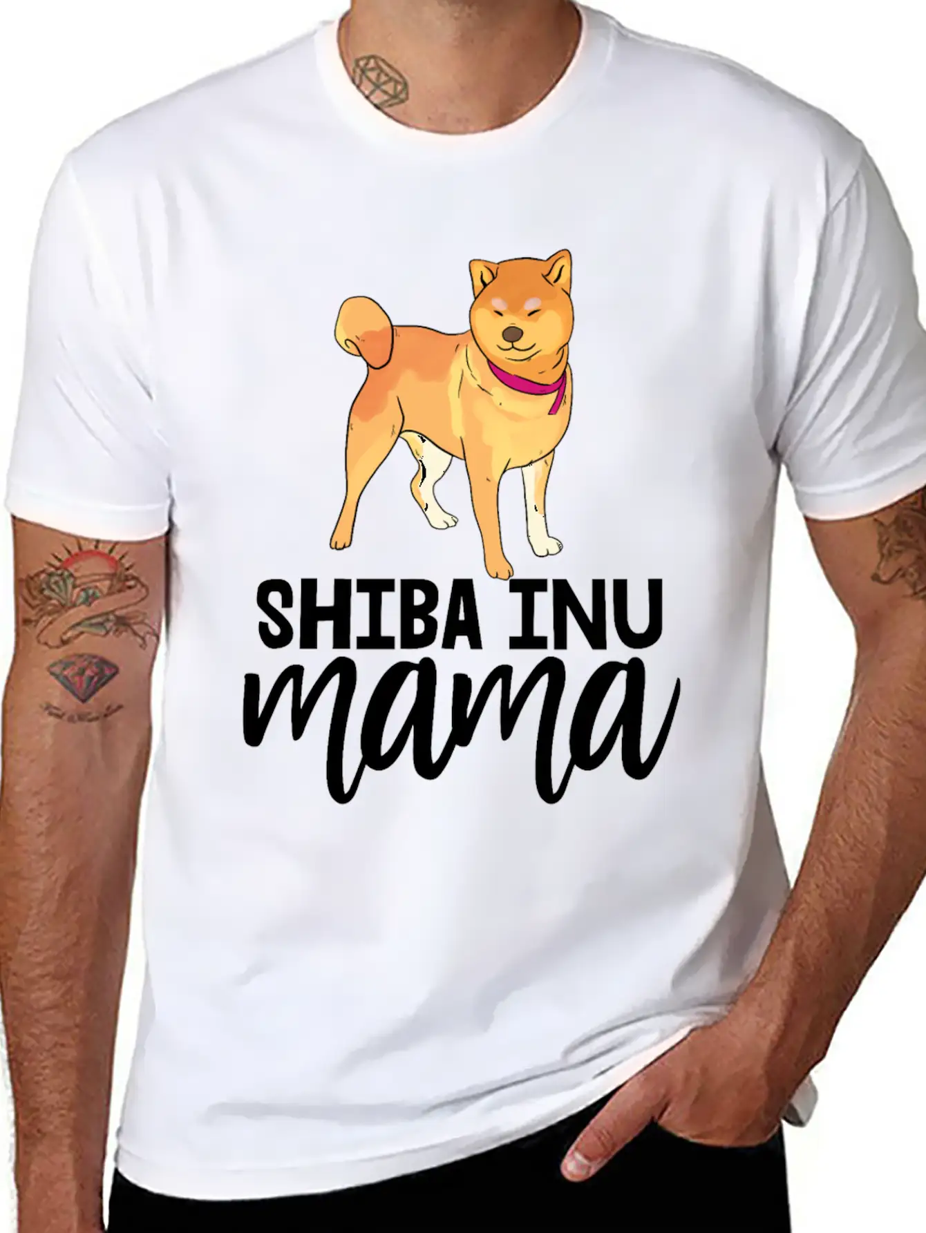Shiba Inu Mama Casual Graphic T-Shirt – Simple And Comfortable Daily Wear
