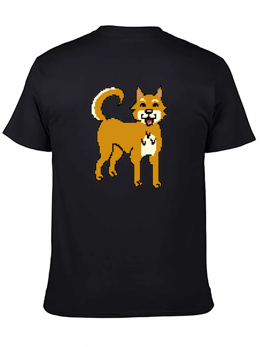 Shiba Inu Pixel Art Unisex Short Sleeve Soft Cotton T-Shirt – Casual Everyday Wear