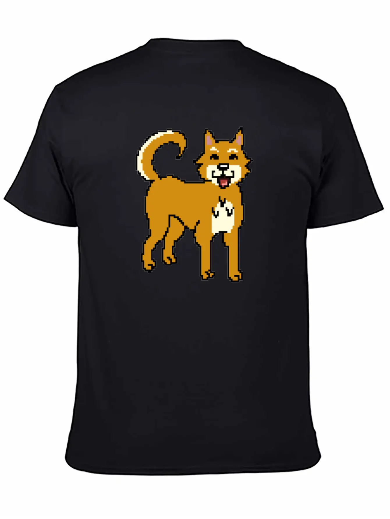 Shiba Inu Pixel Art Unisex Short Sleeve Soft Cotton T-Shirt – Casual Everyday Wear