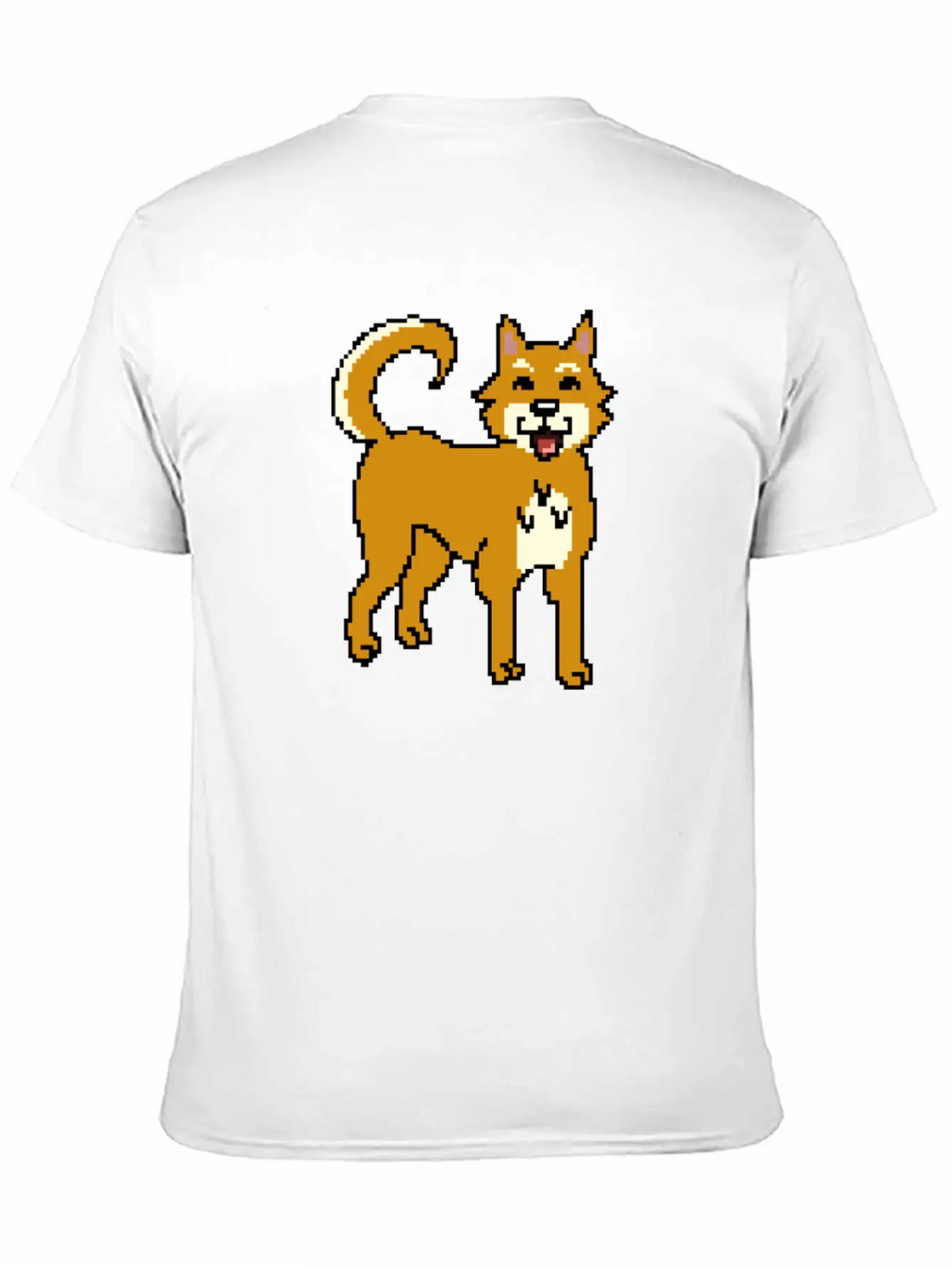 Shiba Inu Pixel Art Unisex Short Sleeve Soft Cotton T-Shirt – Casual Everyday Wear