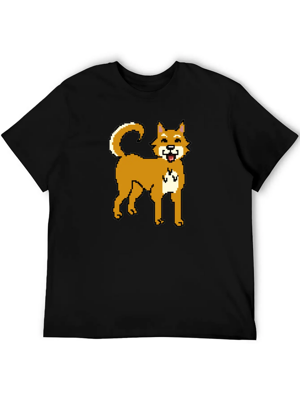 Shiba Inu Pixel Art Unisex Short Sleeve Soft Cotton T-Shirt – Casual Everyday Wear