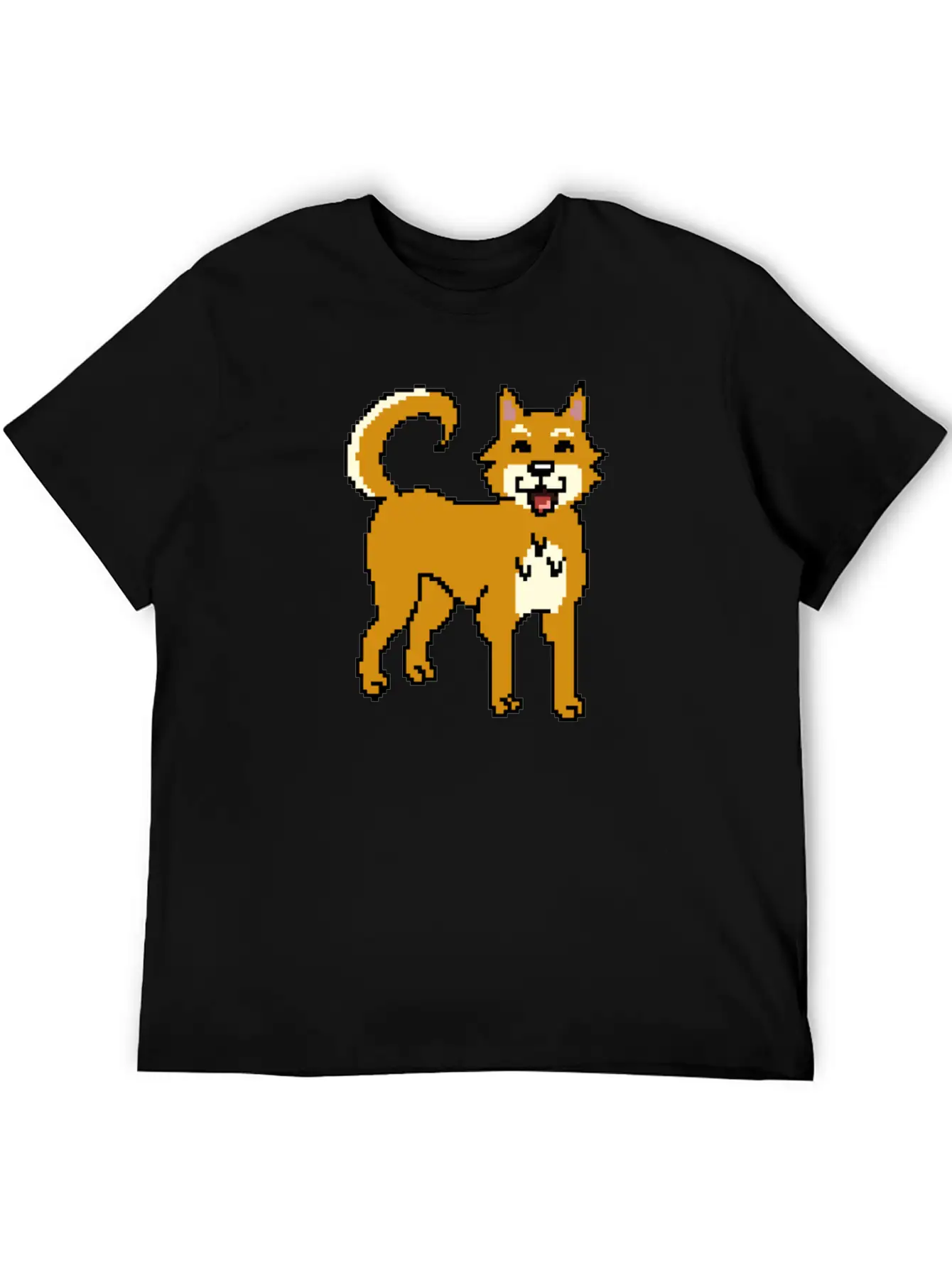 Shiba Inu Pixel Art Unisex Short Sleeve Soft Cotton T-Shirt – Casual Everyday Wear
