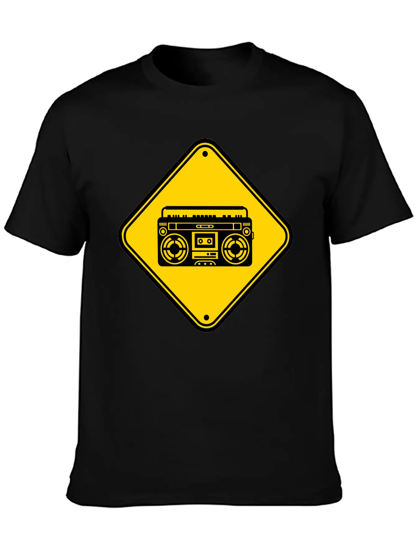 Shield Ghettoblaster Zone Warning Danger Caution C Unisex Casual T-Shirt – Clean Design For Daily Comfort