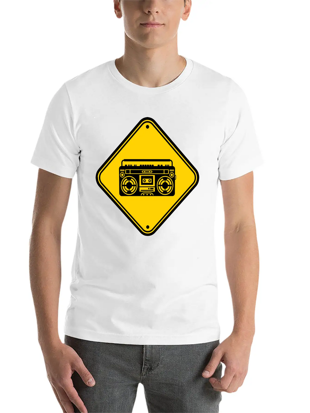Shield Ghettoblaster Zone Warning Danger Caution C Unisex Casual T-Shirt – Clean Design For Daily Comfort