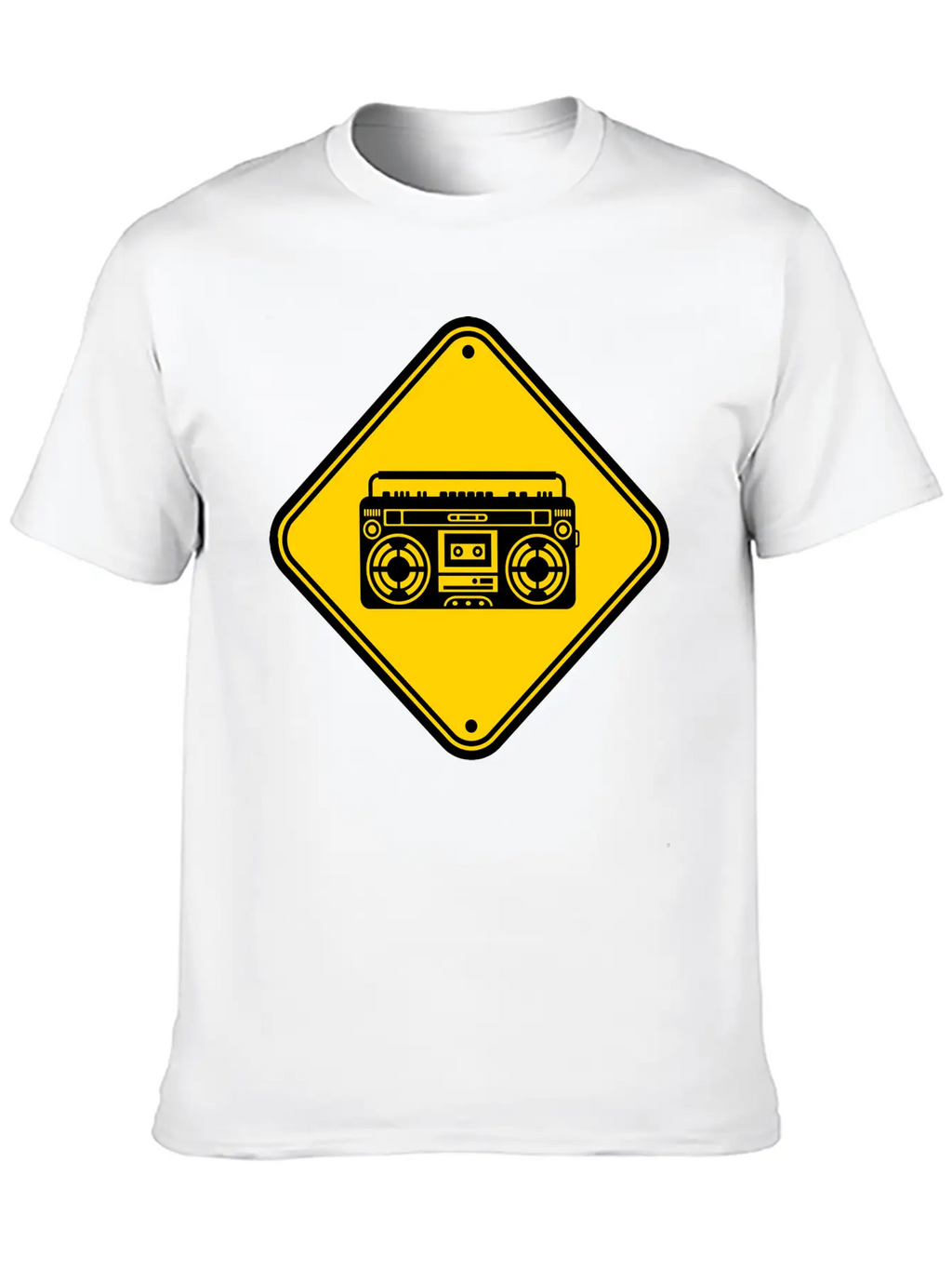 Shield Ghettoblaster Zone Warning Danger Caution C Unisex Casual T-Shirt – Clean Design For Daily Comfort