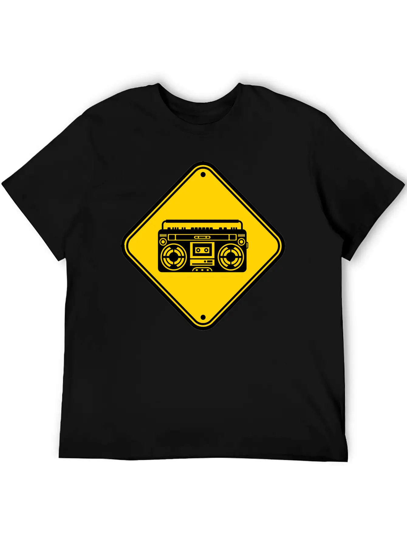 Shield Ghettoblaster Zone Warning Danger Caution C Unisex Casual T-Shirt – Clean Design For Daily Comfort