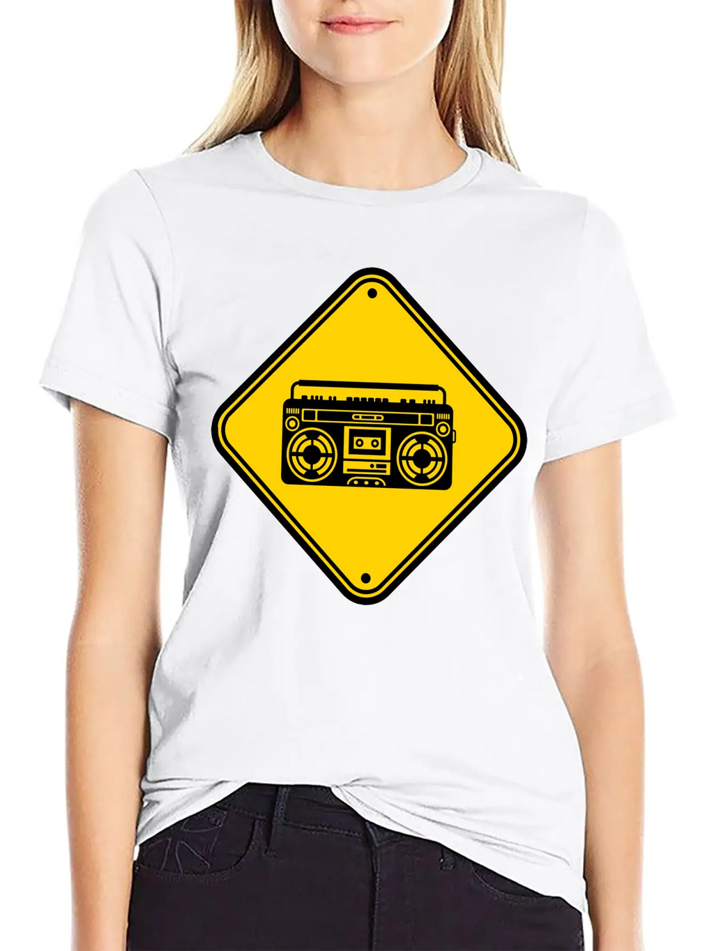 Shield Ghettoblaster Zone Warning Danger Caution C Unisex Casual T-Shirt – Clean Design For Daily Comfort