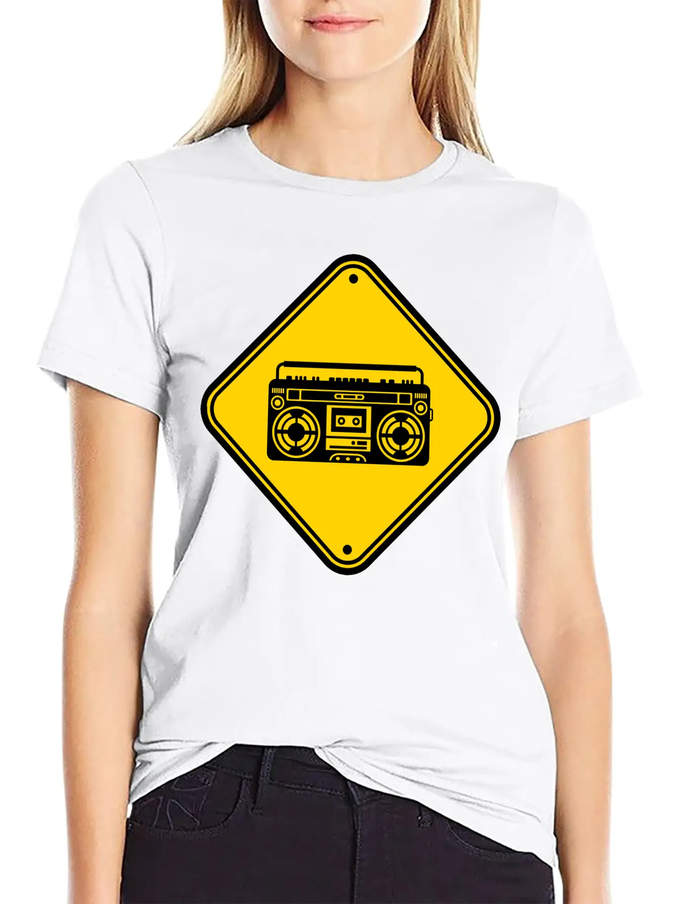 Shield Ghettoblaster Zone Warning Danger Caution C Unisex Casual T-Shirt – Clean Design For Daily Comfort