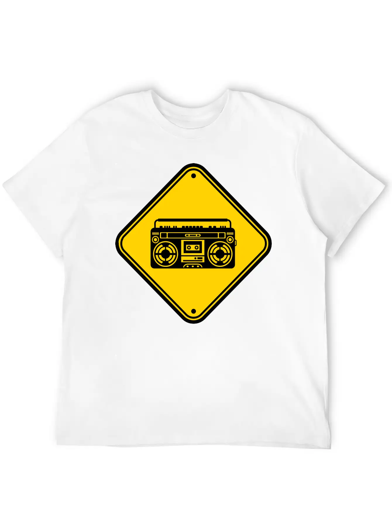 Shield Ghettoblaster Zone Warning Danger Caution C Unisex Casual T-Shirt – Clean Design For Daily Comfort