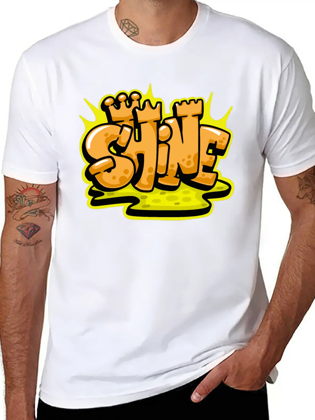 Shine Graffiti Lettering Art Unisex Casual T-Shirt – Clean Design For Daily Comfort