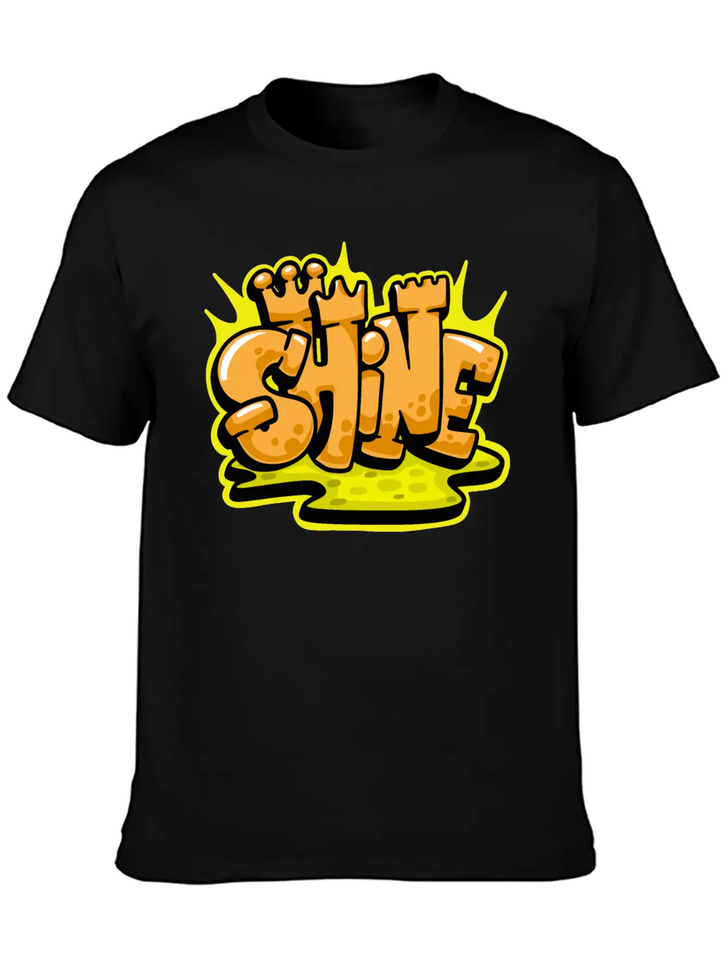 Shine Graffiti Lettering Art Unisex Casual T-Shirt – Clean Design For Daily Comfort