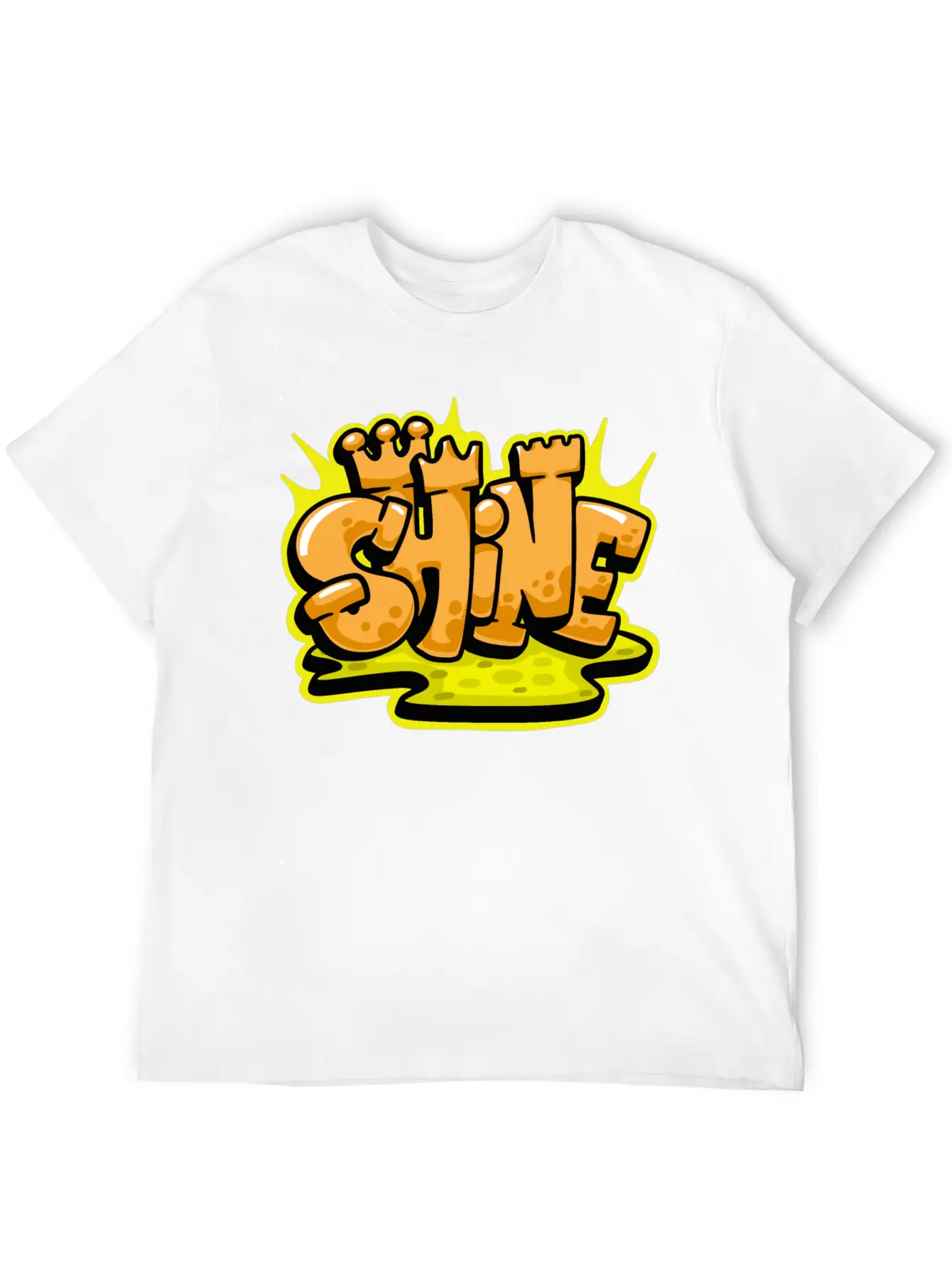 Shine Graffiti Lettering Art Unisex Casual T-Shirt – Clean Design For Daily Comfort