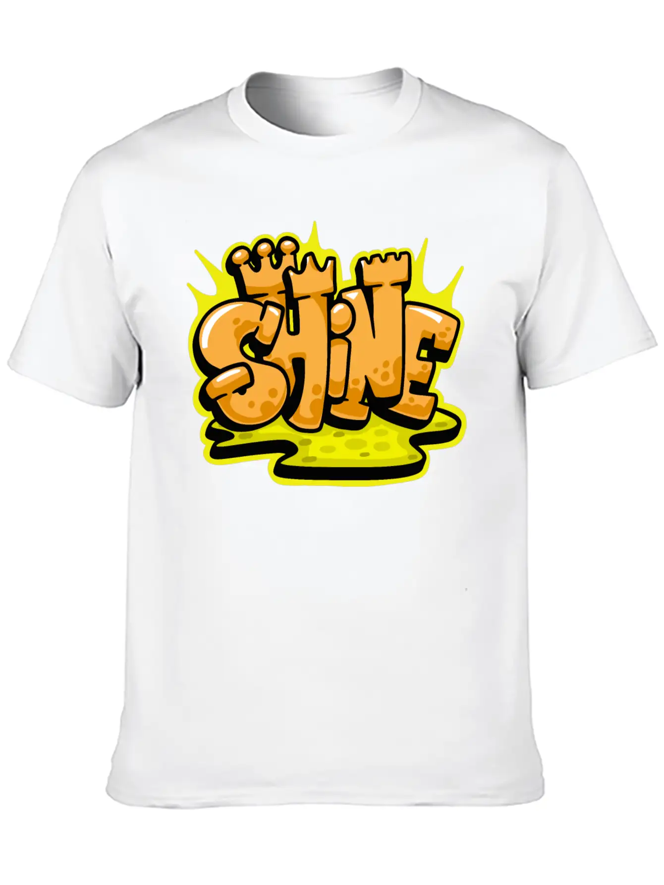 Shine Graffiti Lettering Art Unisex Casual T-Shirt – Clean Design For Daily Comfort