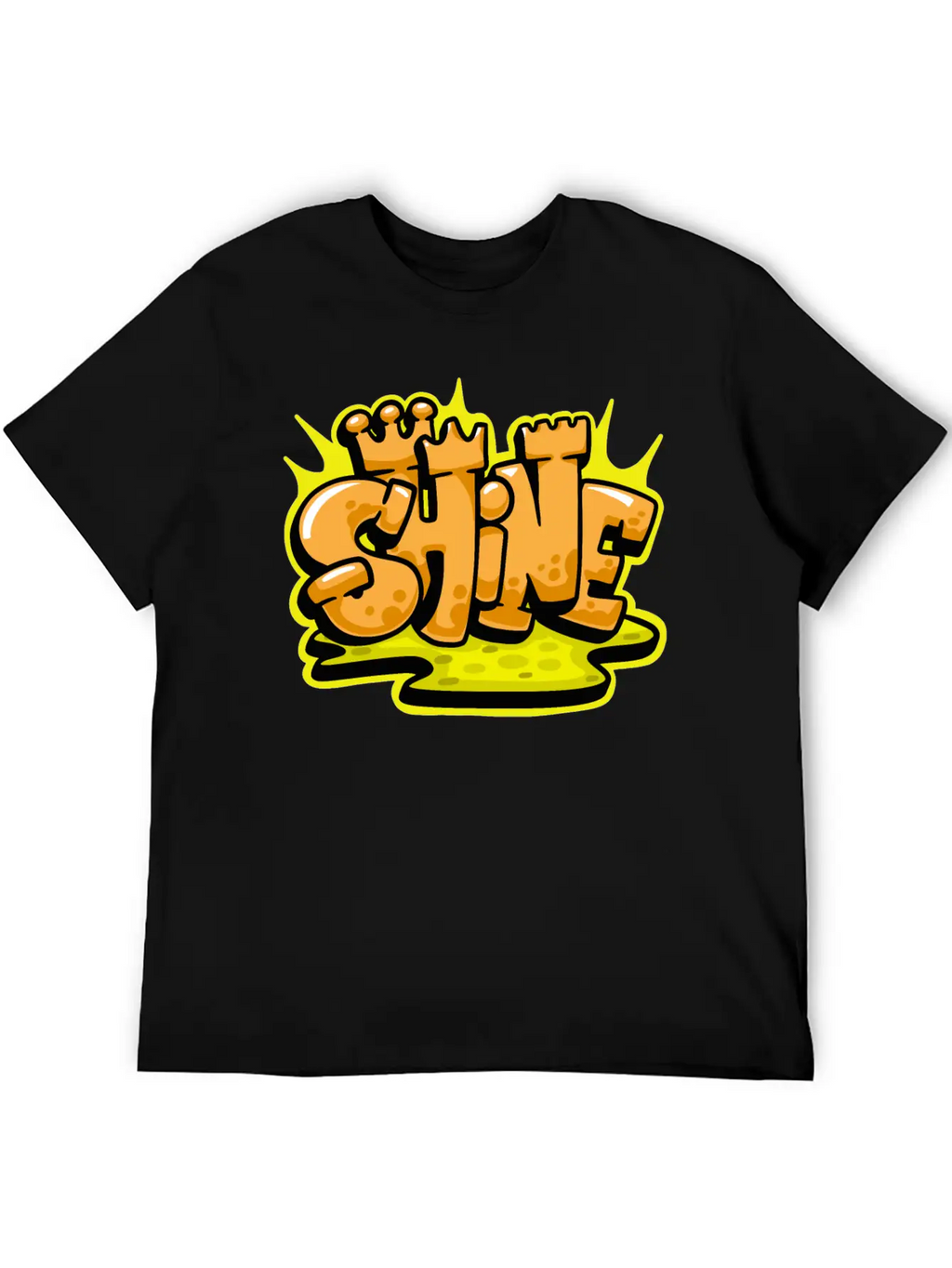 Shine Graffiti Lettering Art Unisex Casual T-Shirt – Clean Design For Daily Comfort