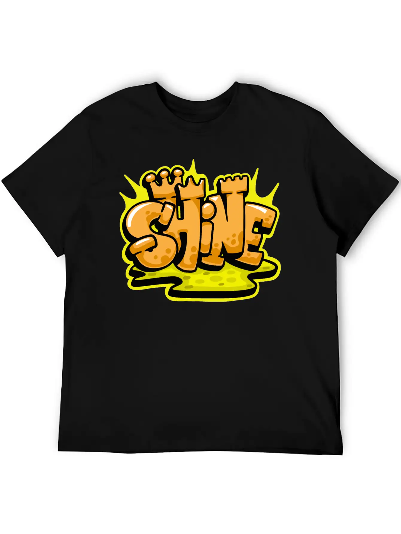 Shine Graffiti Lettering Art Unisex Casual T-Shirt – Clean Design For Daily Comfort