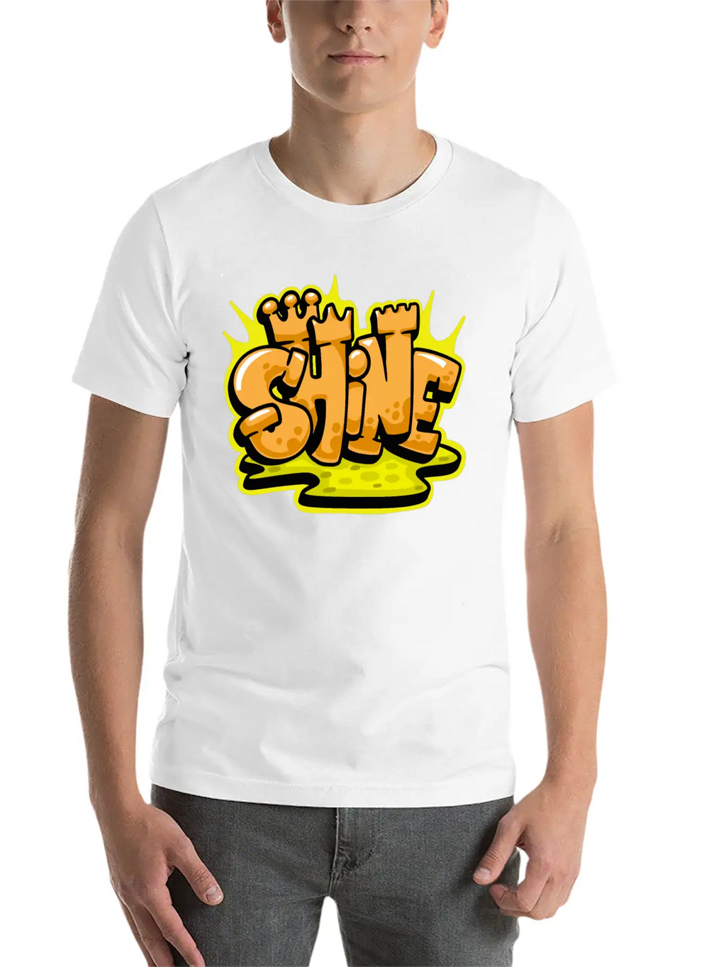 Shine Graffiti Lettering Art Unisex Casual T-Shirt – Clean Design For Daily Comfort