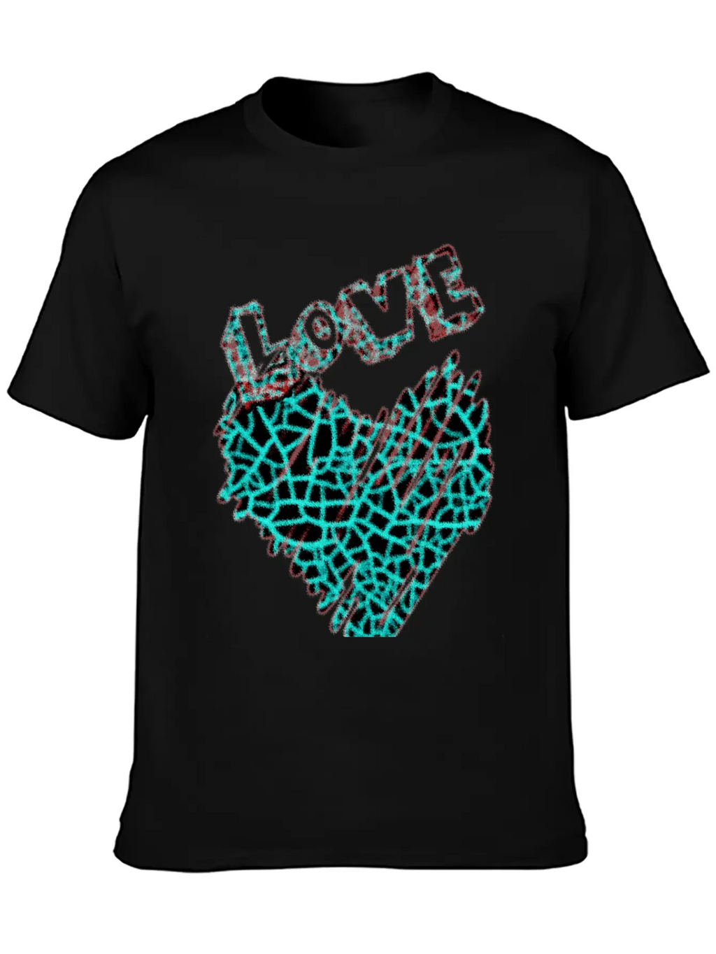 Shining Neon Heart With Love Unisex Short Sleeve Soft Cotton T-Shirt – Casual Everyday Wear