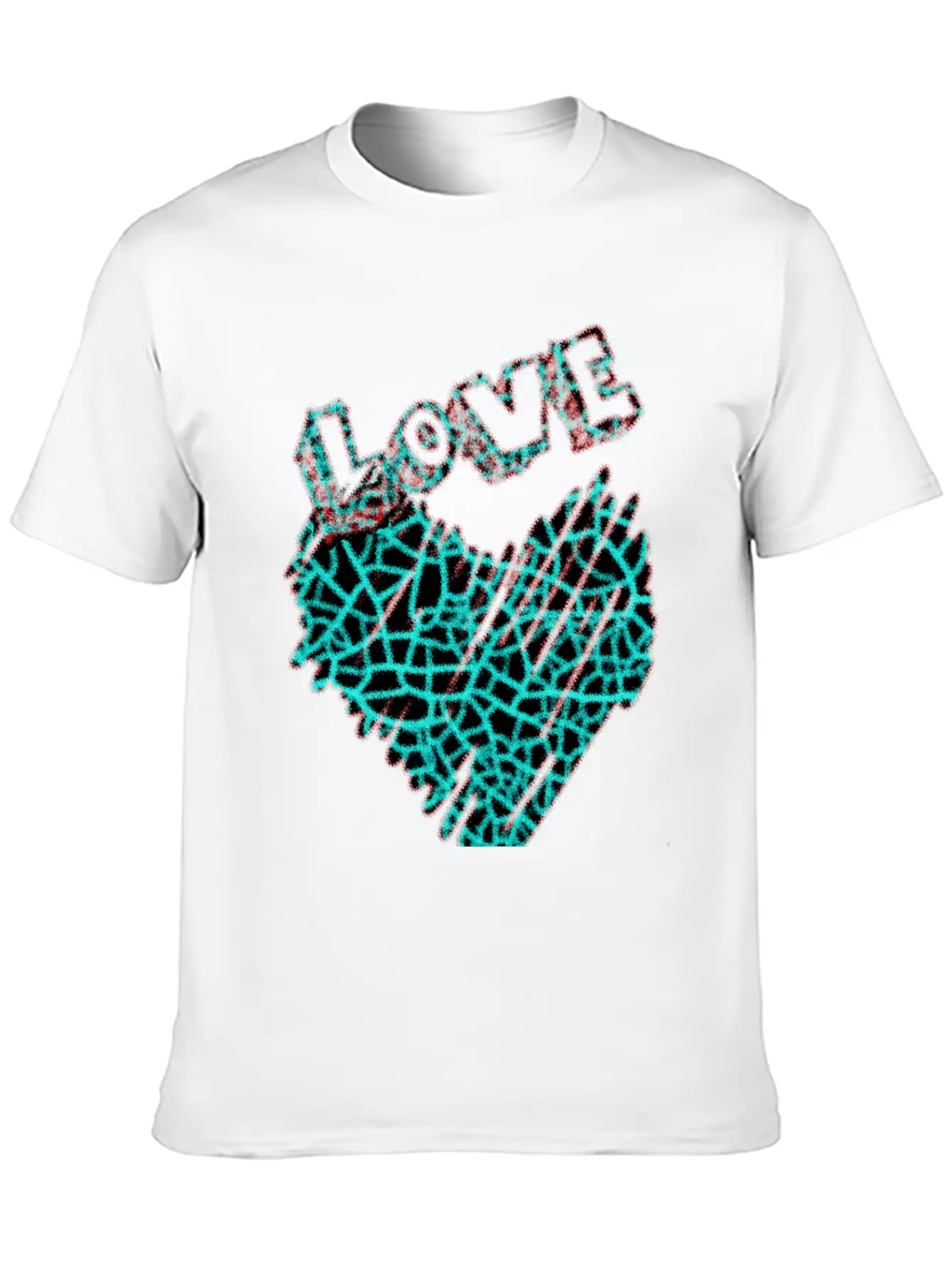 Shining Neon Heart With Love Unisex Short Sleeve Soft Cotton T-Shirt – Casual Everyday Wear