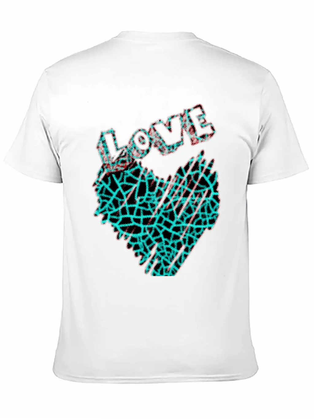 Shining Neon Heart With Love Unisex Short Sleeve Soft Cotton T-Shirt – Casual Everyday Wear
