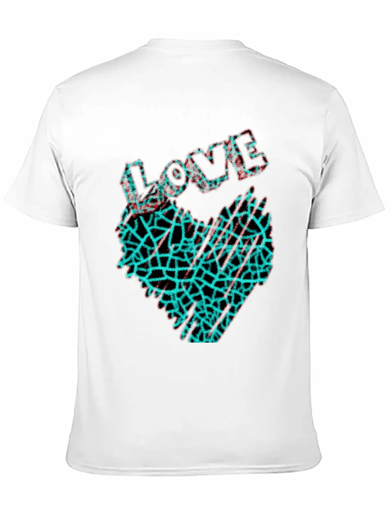 Shining Neon Heart With Love Unisex Short Sleeve Soft Cotton T-Shirt – Casual Everyday Wear