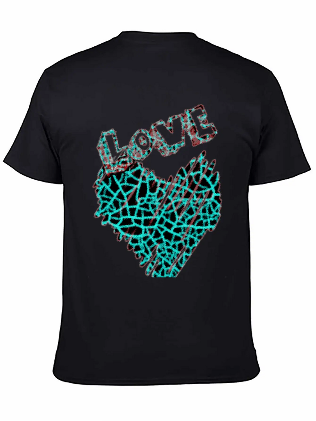 Shining Neon Heart With Love Unisex Short Sleeve Soft Cotton T-Shirt – Casual Everyday Wear