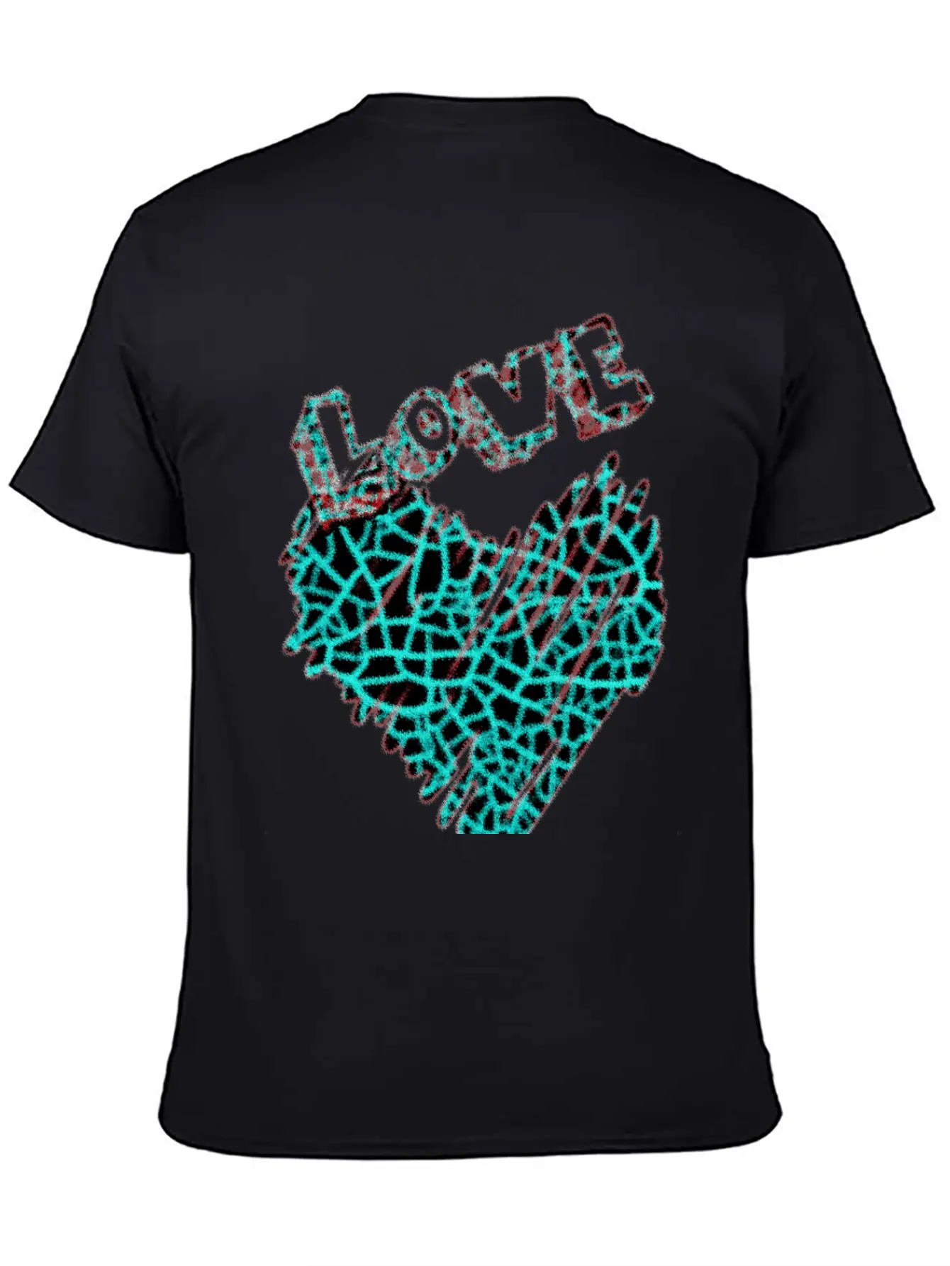 Shining Neon Heart With Love Unisex Short Sleeve Soft Cotton T-Shirt – Casual Everyday Wear