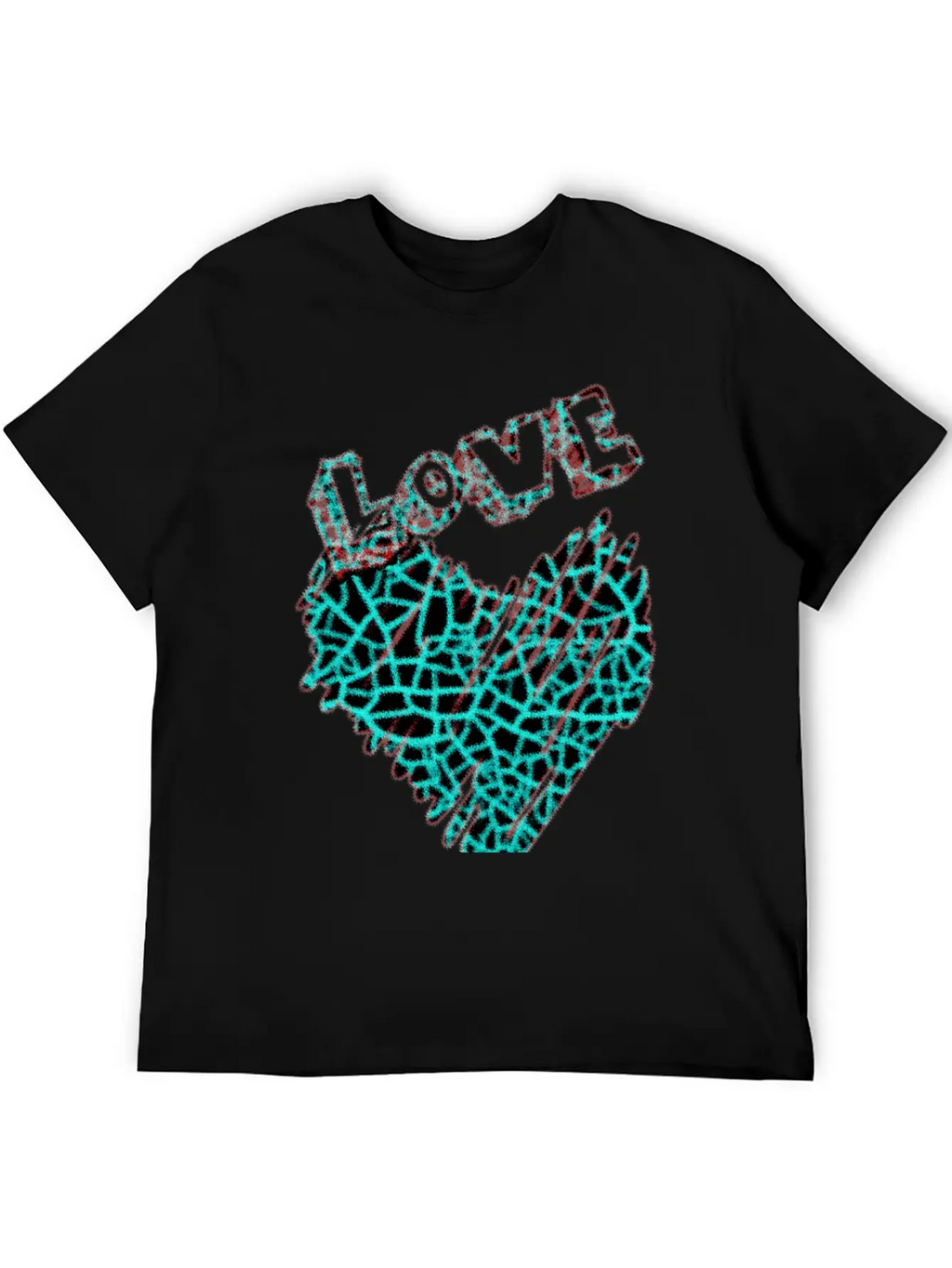 Shining Neon Heart With Love Unisex Short Sleeve Soft Cotton T-Shirt – Casual Everyday Wear
