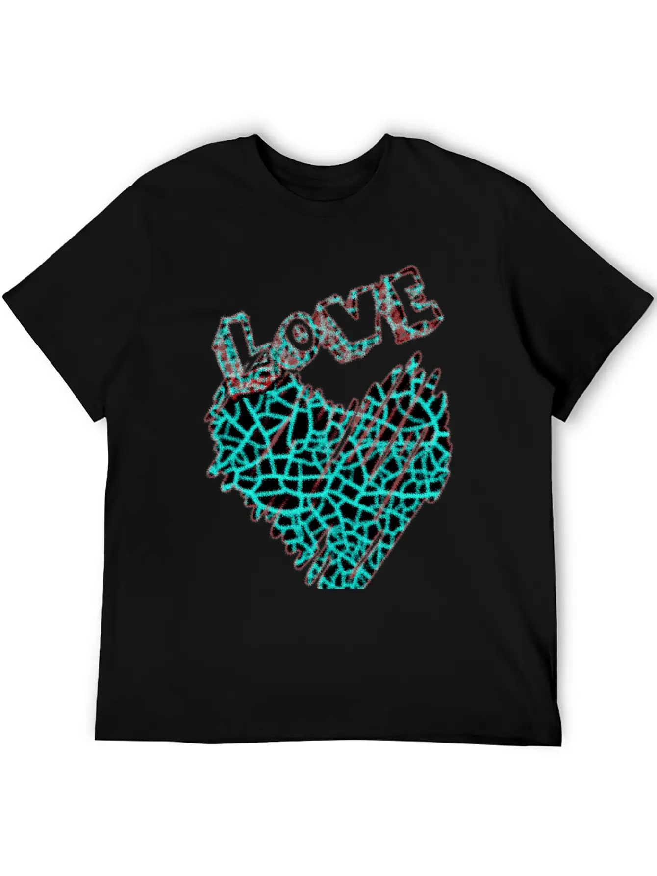 Shining Neon Heart With Love Unisex Short Sleeve Soft Cotton T-Shirt – Casual Everyday Wear