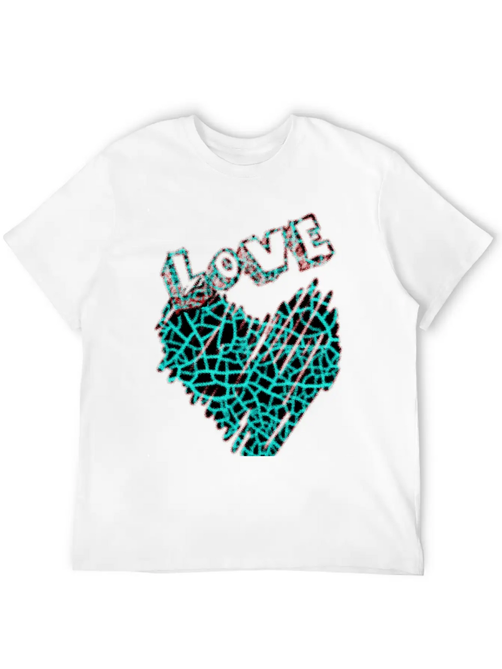 Shining Neon Heart With Love Unisex Short Sleeve Soft Cotton T-Shirt – Casual Everyday Wear