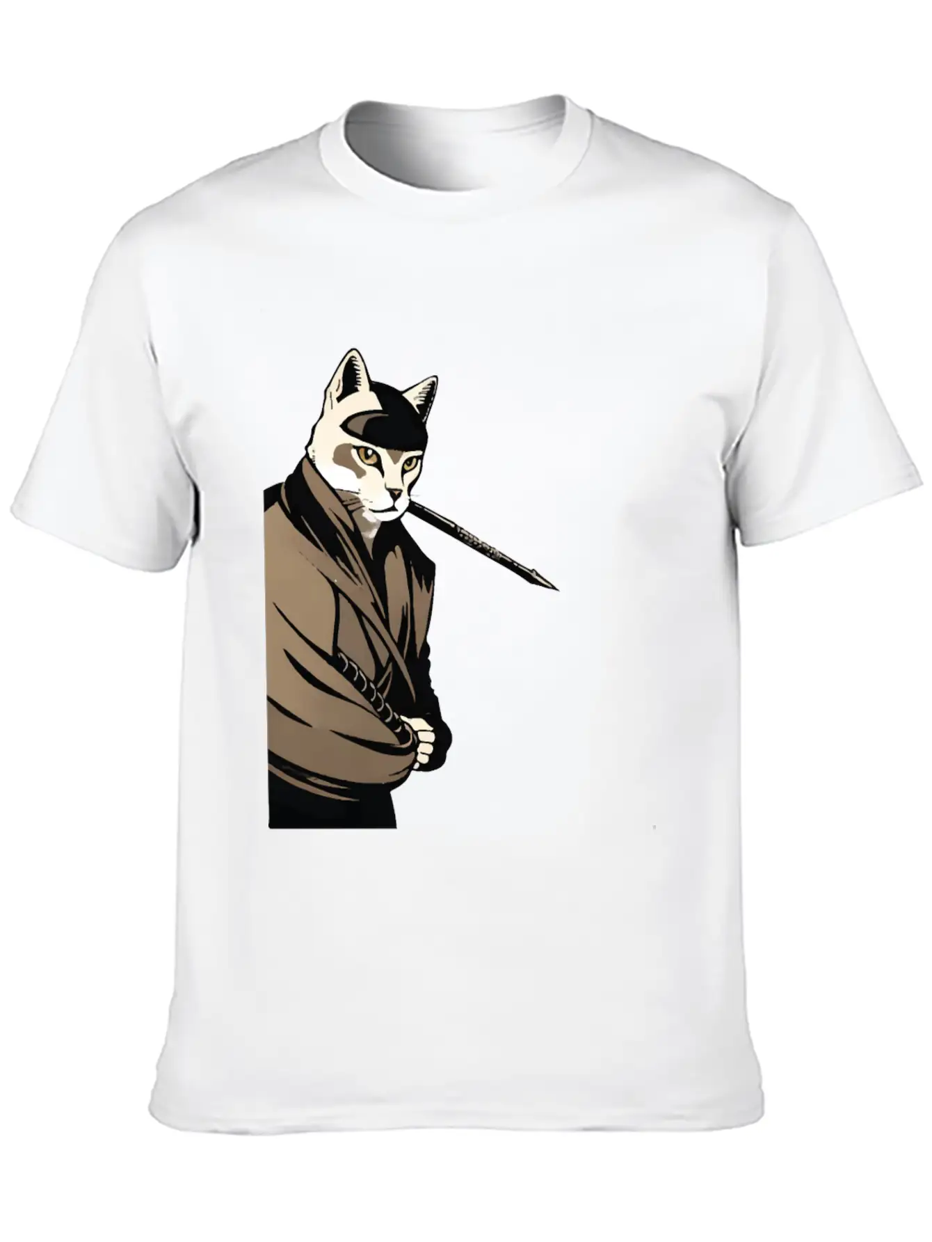 Shinobi Cat Unisex Short Sleeve Soft Cotton T-Shirt – Casual Everyday Wear